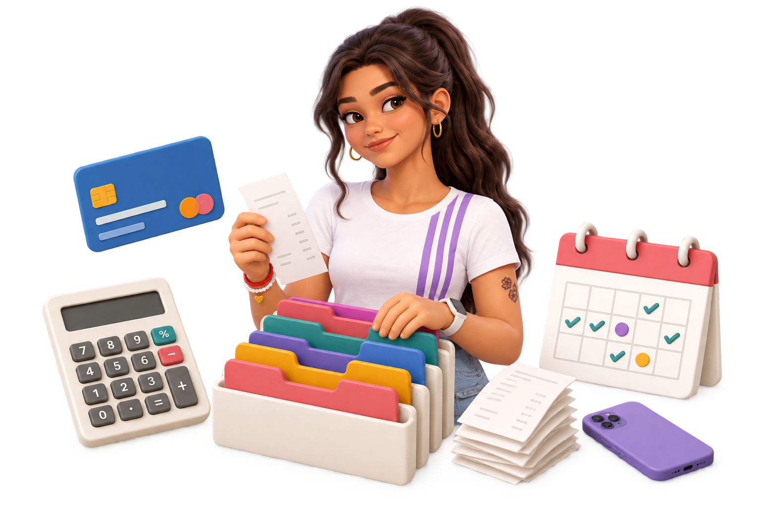Mari revisa el balance mensual